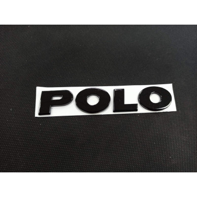 Автологотип шильдик емблема напис Volkswagen Polo на кришку багажника чорний глянець