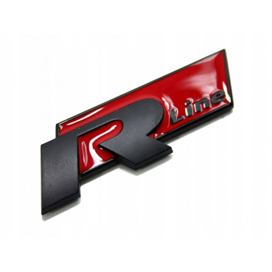 Автологотип шильдик емблема напис VW Volkswagen R-line червоно-чорна Emblems170225
