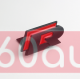 Автологотип шильдик эмблема надпись Volkswagen R-line в решетку радиатора красный - черный мат