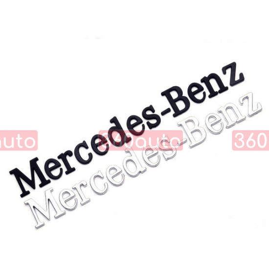 Автологотип шильдик эмблема надпись Mercedes Black черная на крышку багажника матовая