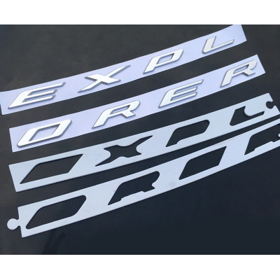 Автологотип шильдик емблема напис Ford Explorer на капот сірий мат Emblems170584