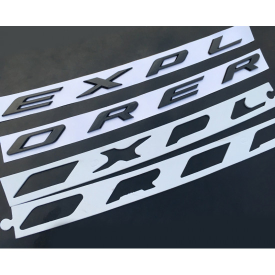 Автологотип шильдик емблема напис Ford Explorer на капот чорний мат Emblems170585