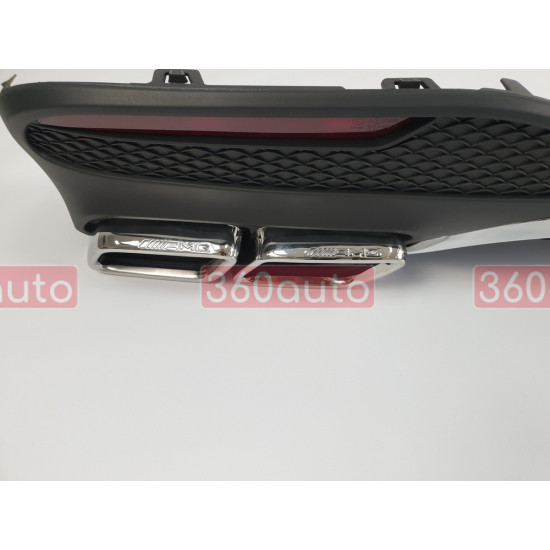 Диффузор заднего бампера на Mercedes W166 GLE-class 2015-2018 Black Chrome