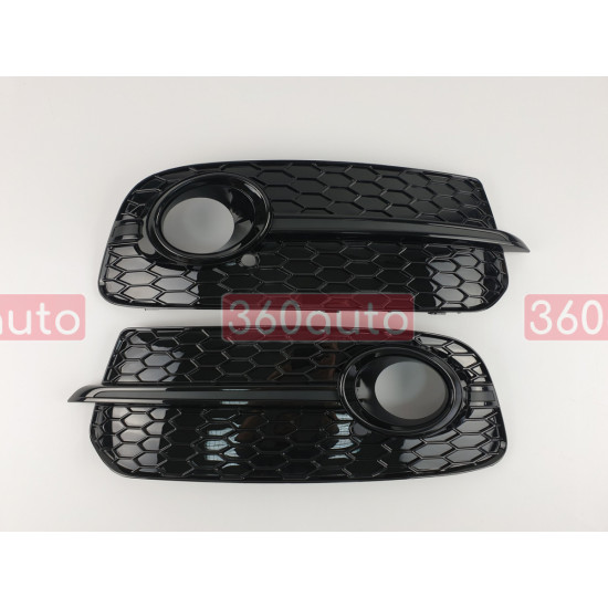 Решітки переднього бампера на Audi Q5 2012-2016 стиль S-Line Black Q5-S0162