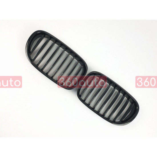 Решетка радиатора на BMW 7 F01, F02 2008-2015 черный глянец One-Bar BMW-F01091
