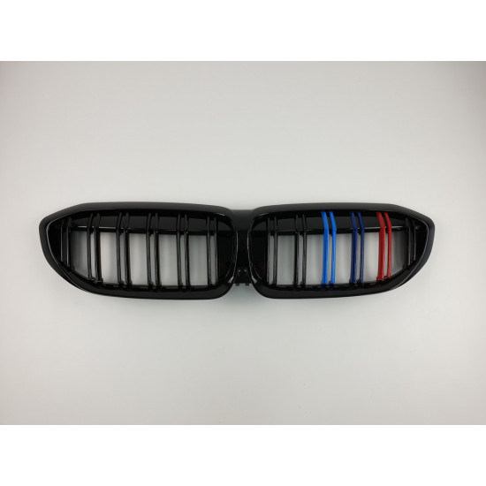 Решетка радиатора на BMW 3 G20, G21 2019- черный глянец М стиль BMW-G20193