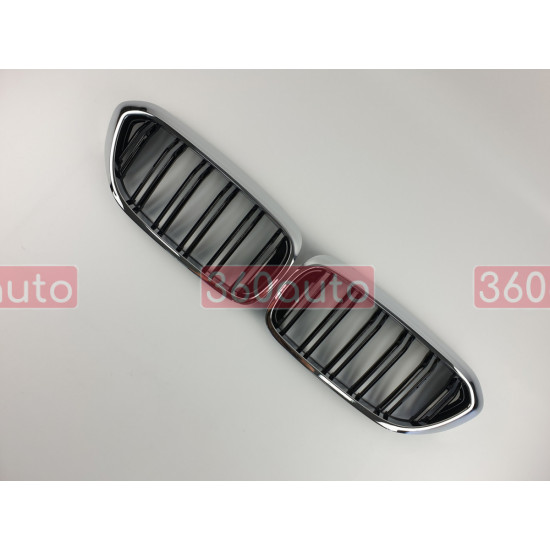 Решетка радиатора на BMW 5 G30, G31 2017- черный глянец с хромом BMW-G301725