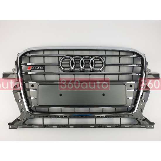 Решетка радиатора на Audi Q5 2012-2016 серая с хромом стиль S-Line Q5-S132