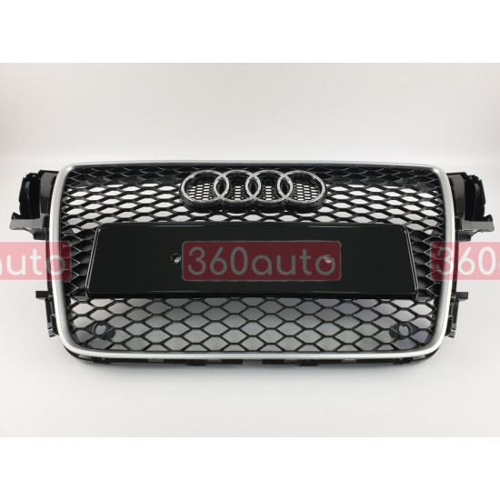 Решітка радіатора на Audi A5 2009-2011 чорна з сірим стиль RS A5-RS101
