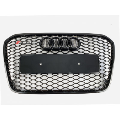 Решітка радіатора на Audi A6 C7 2011-2014 чорна стиль RS A6-RS132