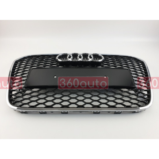 Решітка радіатора на Audi A6 C7 2014-2018 чорна з хромом стиль RS A6-RS173