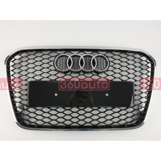 Решетка радиатора на Audi A6 C7 2014-2018 черная с хромом стиль RS A6-RS173