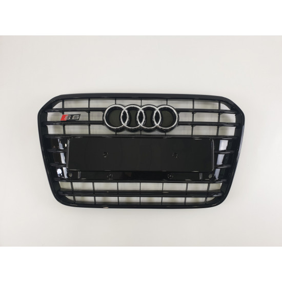 Решітка радіатора на Audi A6 C7 2011-2014 чорна в стилі S-Line Restal A6-S132