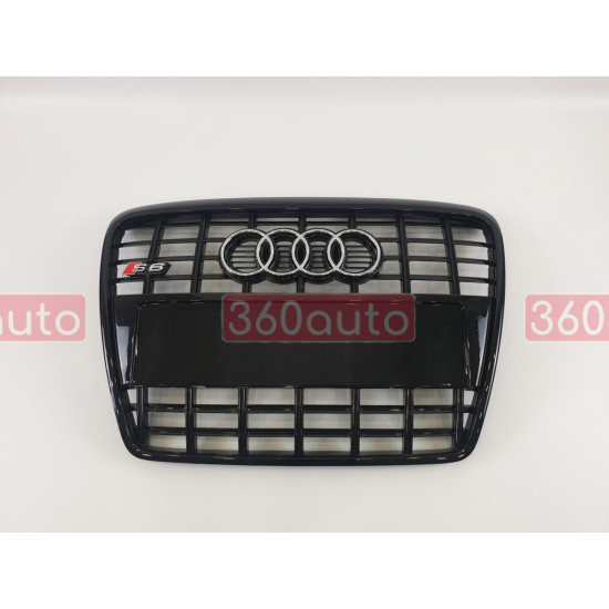 Решетка радиатора на Audi A6 C6 2004-2011 чорная в стиле S-Line Restal A6-S102