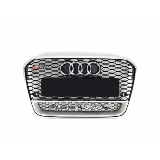 Решітка радіатора на Audi A6 C7 2011-2014 чорна з сірим стиль RS A6-RS137