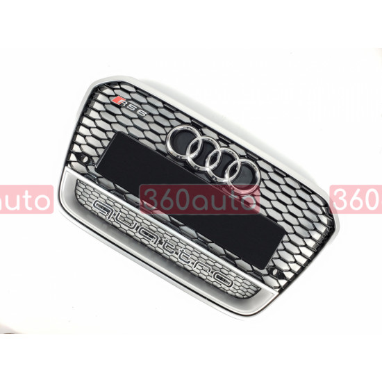 Решетка радиатора на Audi A6 C7 2011-2014 черная с серым стиль RS A6-RS137