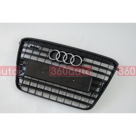 Решетка радиатора на Audi A8 2010-2013 W12 черная стиль S-Line A8-S122