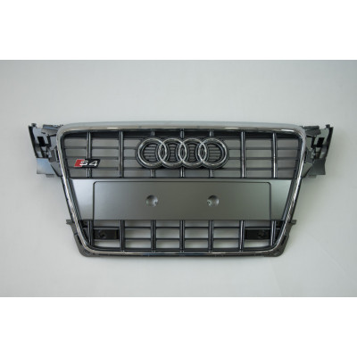 Решетка радиатора на Audi A4 B8 2007-2011 черная с серым стиль S-Line A4-S102