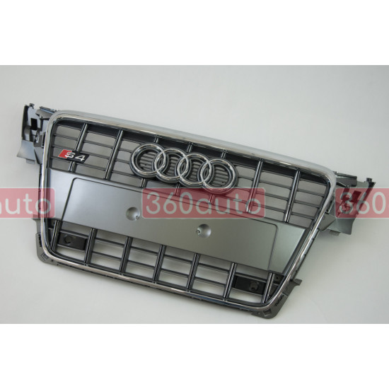 Решітка радіатора на Audi A4 B8 2007-2011 чорна з сірим стиль S-Line A4-S102