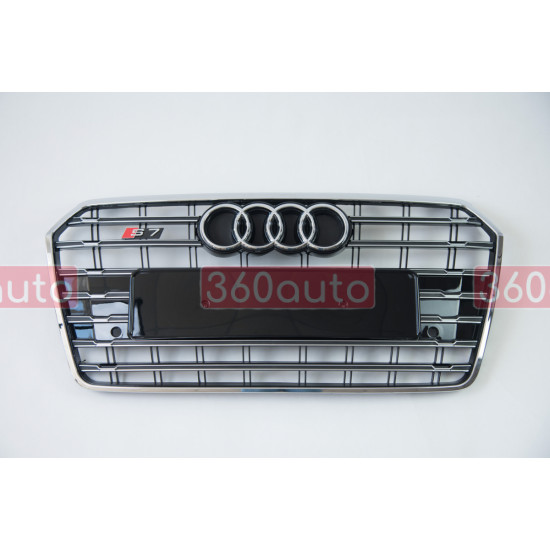 Решетка радиатора на Audi A7 2014-2017 черная с хромом стиль S-Line A7-S151