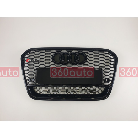 Решітка радіатора на Audi A6 C7 2014-2018 чорна стиль RS A6-RS171