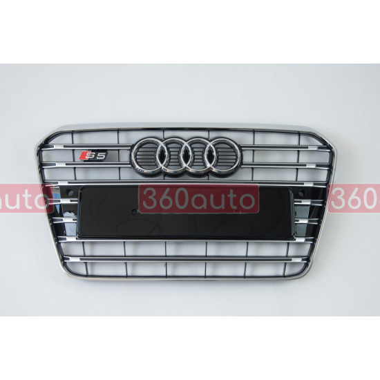 Решітка радіатора на Audi A5 2011-2016 чорна з хромом стиль S-Line A5-S131