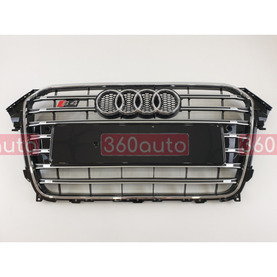 Решітка радіатора на Audi A4 B8 2011-2015 чорна з хромом стиль S-Line A4-S131
