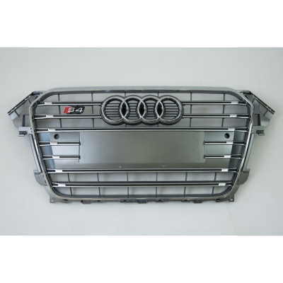Решетка радиатора на Audi A4 B8 2011-2015 серая с хромом стиль S-Line A4-S133