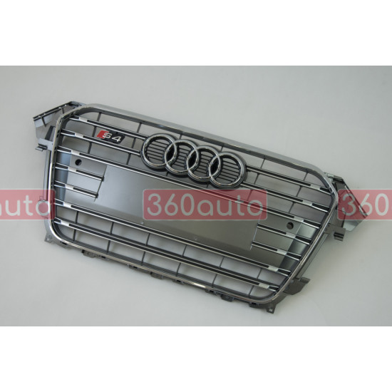 Решетка радиатора на Audi A4 B8 2011-2015 серая с хромом стиль S-Line A4-S133