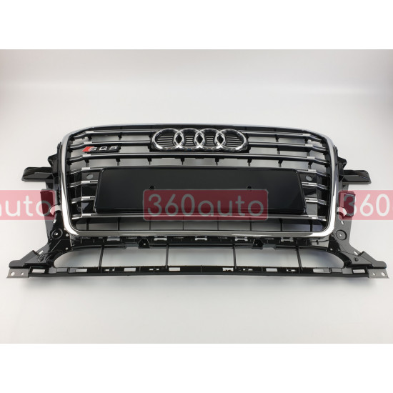 Решетка радиатора на Audi Q5 2012-2016 черная с хромом стиль S-Line Q5-S131