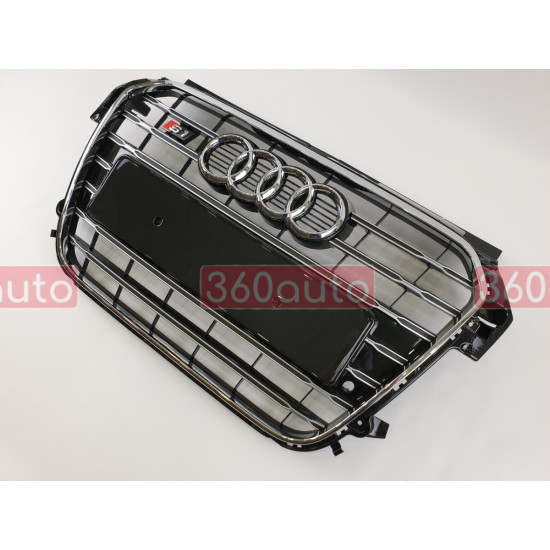 Решітка радіатора на Audi A1 2010-2014 чорна з хромом стиль S-Line A1-S131