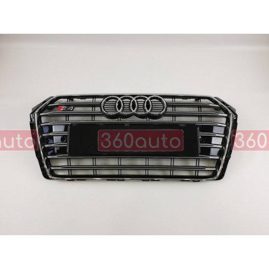 Решітка радіатора на Audi A4 B9 2015- чорна з хромом стиль S-Line A4-S182