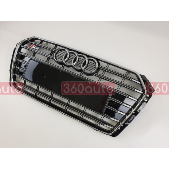Решітка радіатора на Audi A4 B9 2015- чорна з хромом стиль S-Line A4-S182