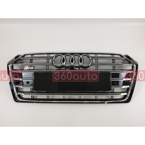 Решітка радіатора на Audi A5 2016- чорна з хромом стиль S-Line A5-S181