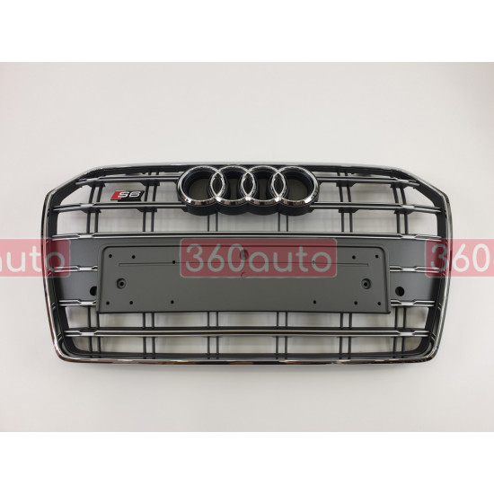 Решетка радиатора на Audi A6 C7 2014-2018 серая с хромом стиль S-Line A6-S172