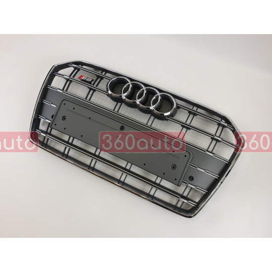 Решітка радіатора на Audi A6 C7 2014-2018 сіра з хромом стиль S-Line A6-S172