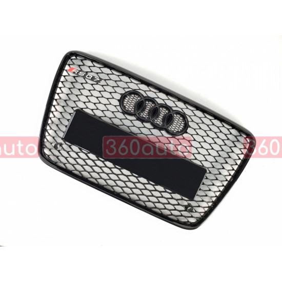 Решітка радіатора на Audi Q7 2009-2015 чорна стиль RS Q7-RS142