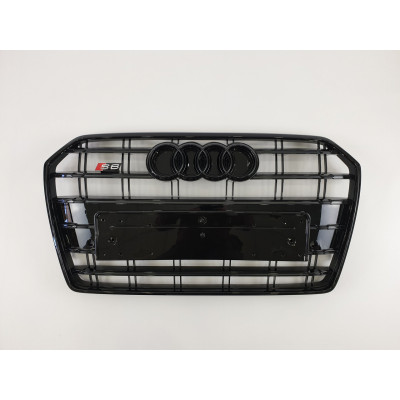 Решетка радиатора на Audi A6 C7 2014-2018 черная стиль S-Line A6-S1731