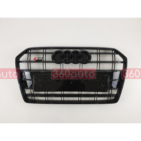 Решетка радиатора на Audi A6 C7 2014-2018 черная стиль S-Line A6-S1731