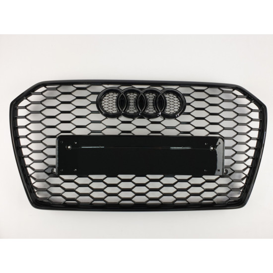 Решітка радіатора на Audi A6 C7 2014-2018 чорна стиль RS A6-RS174