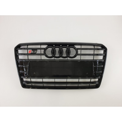 Решетка радиатора на Audi A7 2010-2014 чорная в стиле S-Line Restal A7-S123