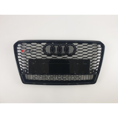 Решетка радиатора на Audi A7 2010-2014 черная стиль RS A7-RS123