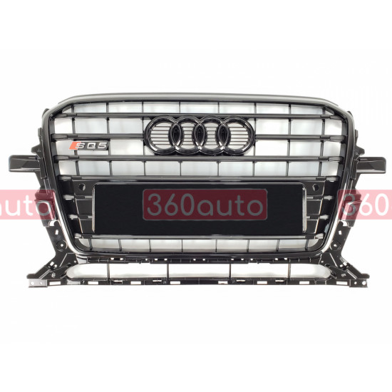 Решітка радіатора на Audi Q5 2012-2016 чорна стиль S-Line Q5-S133