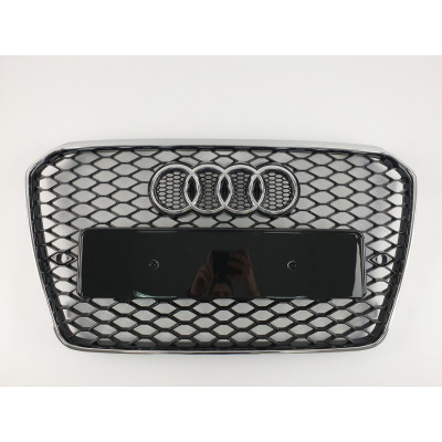 Решетка радиатора на Audi A5 2011-2016 черная с хромом стиль RS A5-RS131
