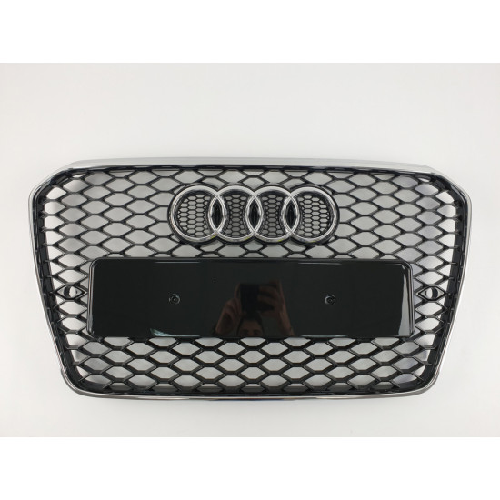 Решетка радиатора на Audi A5 2011-2016 черная с хромом стиль RS A5-RS131