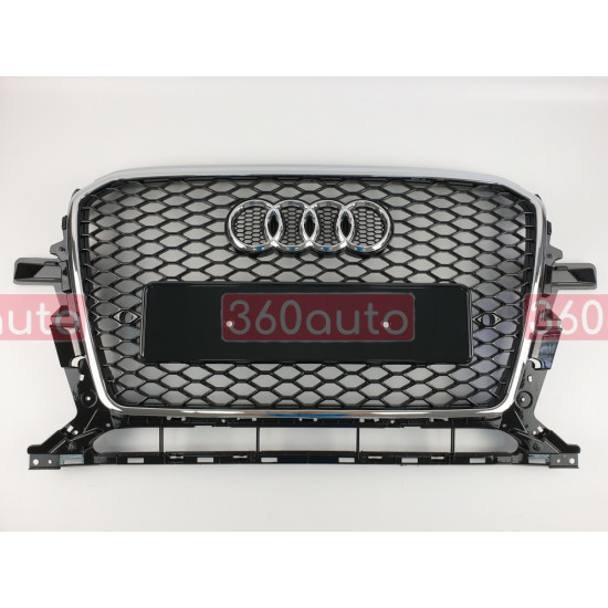 Решетка радиатора на Audi Q5 2012-2016 черная с хромом стиль RS Q5-RS132