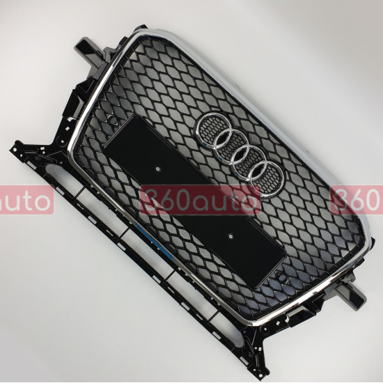 Решетка радиатора на Audi Q5 2012-2016 черная с хромом стиль RS Q5-RS132