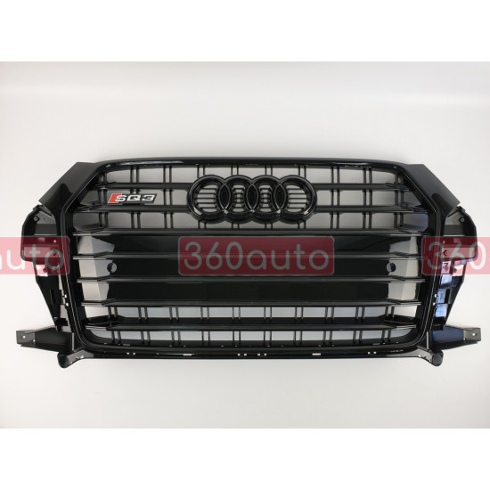 Решітка радіатора на Audi Q3 2014-2018 чорна стиль S-Line Q3-S162