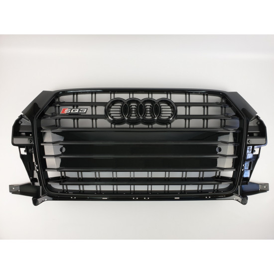Решетка радиатора на Audi Q3 2014-2018 черная стиль S-Line Q3-S162