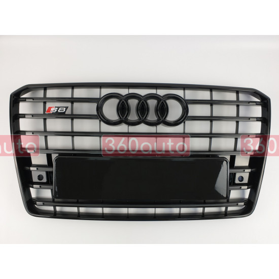 Решітка радіатора на Audi A8 2014-2017 чорна стиль S-Line A8-S154